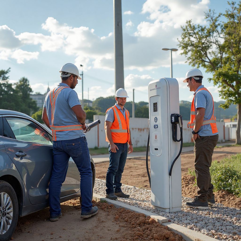 Instalación estación carga eléctrica Argentina